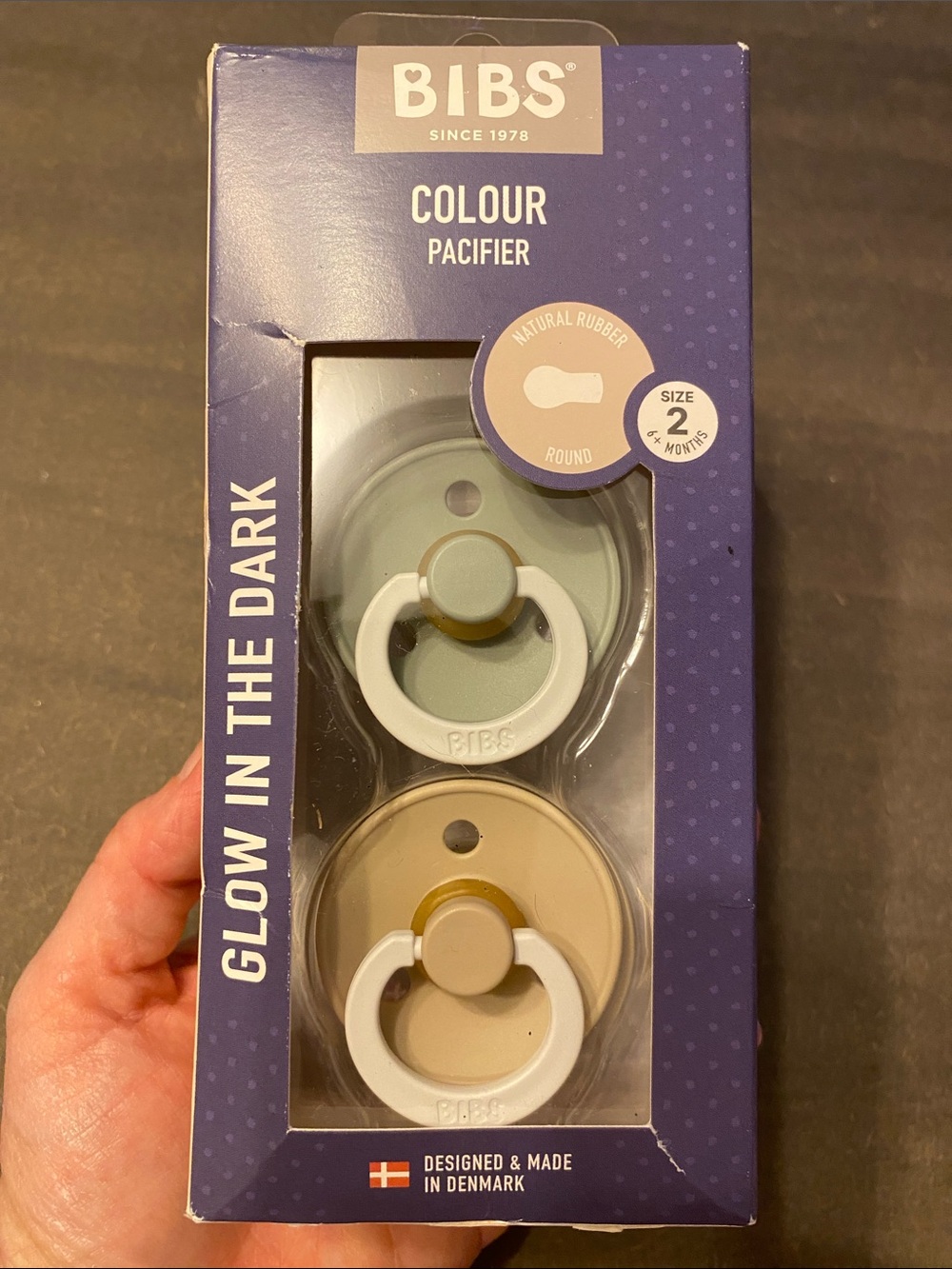 BIBS Glow in the Dark Pacifier Set Size 2 (6+ Months)